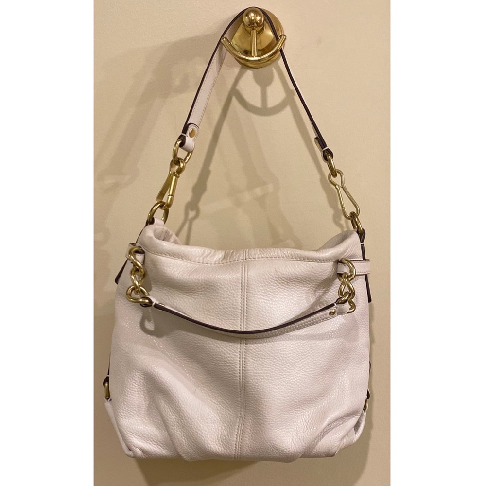 White Leather Coach Handbag